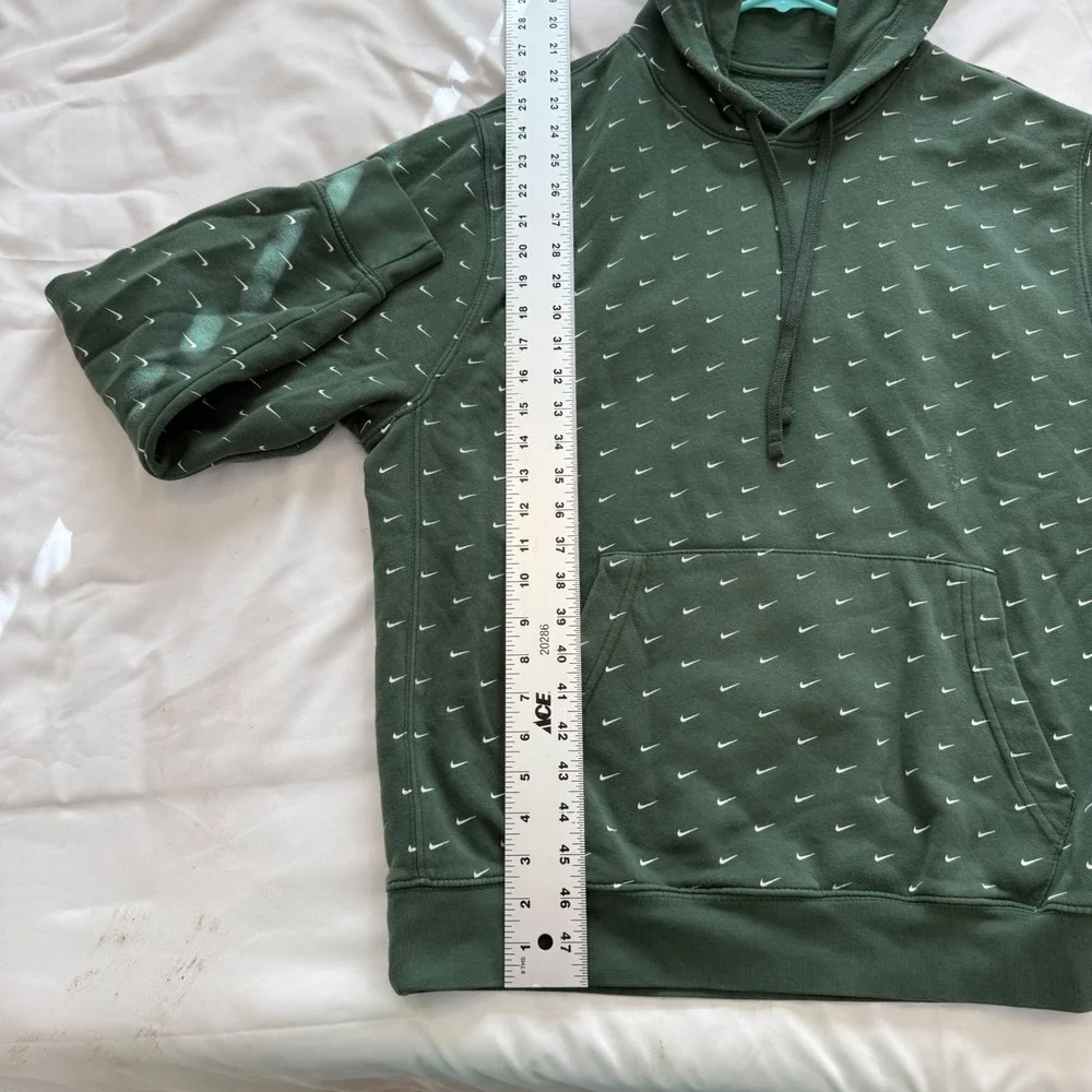 Nike Sportswear Club Fleece Hoodie Forest Green All Over Mini Swoosh Mens XL